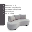 Ver imagem 5 de Sofa Orgânico Curvo Feijão 195cm Boucle Cinza Claro Venus Estofama