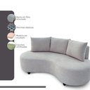 Ver imagem 4 de Sofa Orgânico Curvo Feijão 195cm Boucle Cinza Claro Venus Estofama