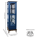 Ver imagem 4 de Cristaleira de Madeira 1 Porta 1 Gaveta e Espelho com Pés Luiz Xv - Azul Bic com Tampo e Base Imbuia