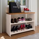 Ver imagem 2 de Sapateira Compacta Quarto Hall Entrada Prateleira Organizadora Banqueta Decoração Moderna-rpm Mó