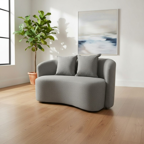 Sofá Decorativo Montreal 150cm Orgânico Linho Cinza