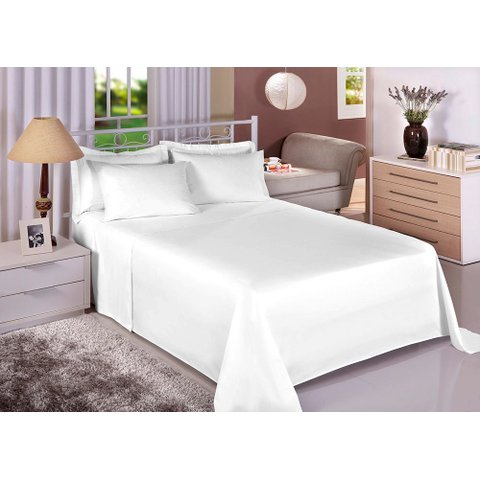 Jogo de Cama King Size Liso 130 Fios Fiori:branco