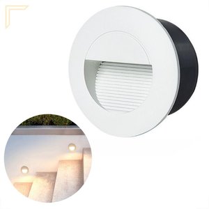 Balizador de Embutir Parede Redondo Branco Led Escada Lup90