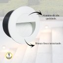 Ver imagem 3 de Balizador de Embutir Parede Redondo Branco Led Escada Lup90