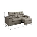 Ver imagem 3 de Sofá Confort Premium 1,70m Assento Retrátil/reclinável Porta Copos e Usb Suede Capuccino - Xflex