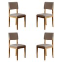 Ver imagem 1 de Kit 4 Cadeiras para Sala de Jantar Pés Madeira Maciça Carol Bege/Cinamomo/Veludo