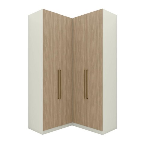 Guarda Roupa Canto 4 Portas 3 Gavetas Areia/jequitibá