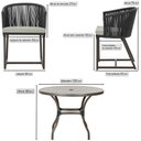 Ver imagem 2 de Mesa com 6 Cadeiras Jantar Noronha Marrom E3 Trama Original Preto