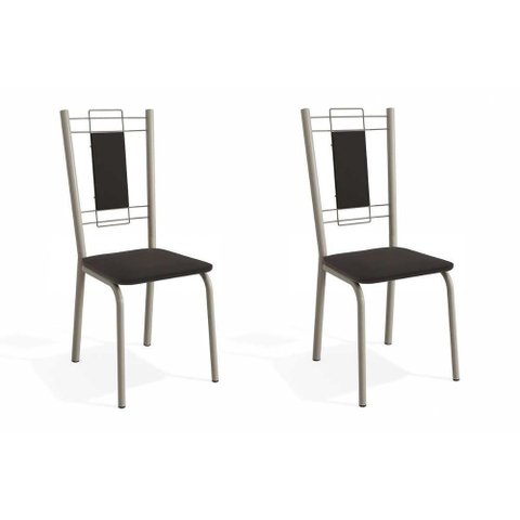 Cadeira Sala de Jantar Florença 2c005nk Aço Kit 2 Uni Niquel-preto 110 - Kappesberg