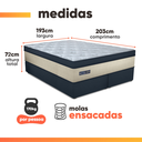 Ver imagem 4 de Cama Box Colchão King Gazin Royal Blue Premium Molas Ensacadas 193x203x72cm