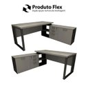 Ver imagem 4 de Mesa de Escritório Diretor em L Industrial 170cm Pés Metal