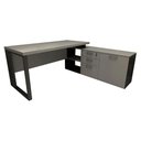 Ver imagem 3 de Mesa de Escritório Diretor em L Industrial 170cm Pés Metal