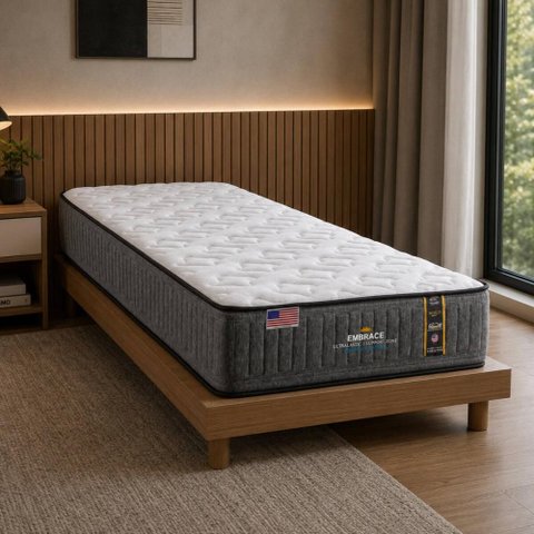 Colchão de Solteiro Molas Ultralastic (88x188x30) Embrace King Koil CR454A Cinza