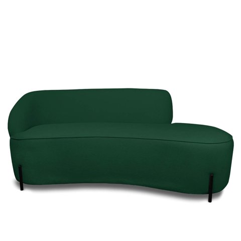 Sofá 2 Lugares Orgânico 140cm Pé Ferro Preto Morgan Bouclê D03 - D’Rossi
