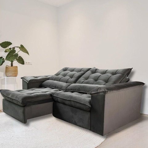 Sofá Retrátil e Reclinável Articulado Ipanema - 1,60m de Largura e Abertura Grande em Veludo Premium