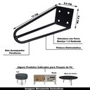 Ver imagem 2 de Kit 2 Pés de Metal 15 CM Hairpin Legs Mesas de Centro Puffs Preto Gran Belo Pés de Metal Hairpin Leg