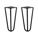 Ver imagem 1 de Kit 2 Pés de Metal 15 CM Hairpin Legs Mesas de Centro Puffs Preto Gran Belo Pés de Metal Hairpin Leg