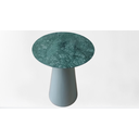 Ver imagem 1 de Mesa Cone Lateral de 55 cm, Tampo em Mármore Verde Guatemala.