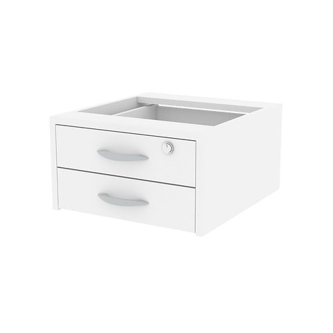 Gaveteiro Fixo com 2 Gavetas - Branco