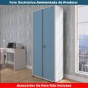 Ver imagem 7 de Armário Alto 2 Portas Pandin 80 Cm (largura) Inmetro Estrutura Aço Cinza e Portas Azul Dali C/