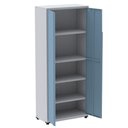 Ver imagem 2 de Armário Alto 2 Portas Pandin 80 Cm (largura) Inmetro Estrutura Aço Cinza e Portas Azul Dali C/