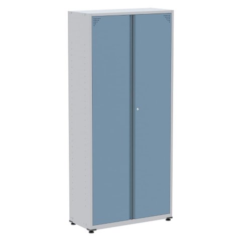 Armário Alto 2 Portas Pandin 80 Cm (largura) Inmetro Estrutura Aço Cinza e Portas Azul Dali C/