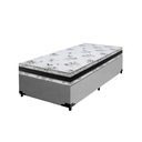 Ver imagem 1 de Cama Base Box Solteiro Super Confort Suede Cinza + Colchão Solteiro Super Confort D33 24x88x188