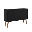 Ver imagem 4 de Buffet Aparador Imperial 4 Portas com Pés Palito Retrô - Preto