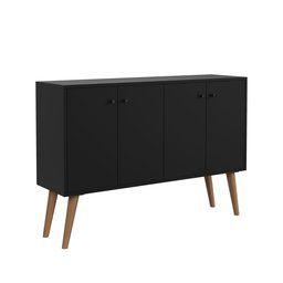 Buffet Aparador Imperial 4 Portas com Pés Palito Retrô - Preto - 4