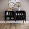 Buffet Aparador Imperial 4 Portas com Pés Palito Retrô - Preto - 2