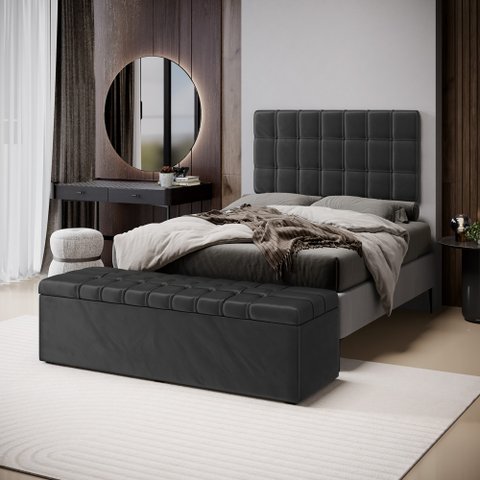 Kit Painel Rana 160 e Calçadeira Alpha Veludo Aradecor