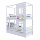 Ver imagem 2 de Treliche Infantil Casinha Reta com 02 Janelas Madeira Maciça Branco Megamobilia