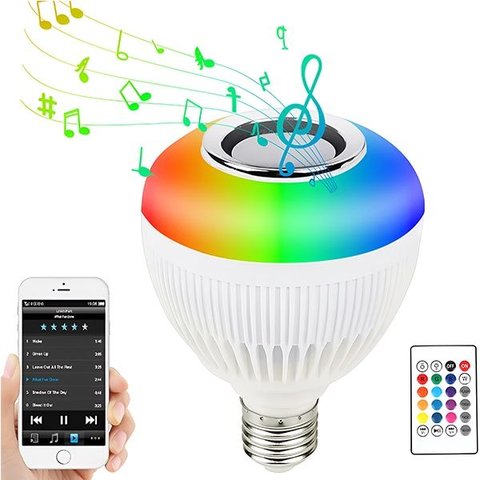 Lâmpada Bulb LED Musical RGB Caixa de Som + Controle Remoto