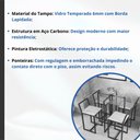 Ver imagem 4 de Conjunto Mesa Vidro 4 Cadeiras Pequena Estofado Industrial Black