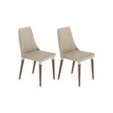 Ver imagem 1 de Conjunto c/ 2 Cadeiras Loren Natural Champanhe PU Off White