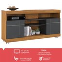 Ver imagem 4 de Rack para Tv até 42 Polegadas 2 Portas Apeu Noce Milano/preto Fosco - Pnr Móveis