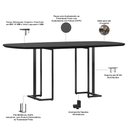 Ver imagem 3 de Mesa Retangular Alina 180cm Preto com 6 Cadeiras Barcelona N01 Couríssimo Preto Linho Cinza - Lyam D