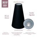 Ver imagem 2 de Cúpula Clássica de Abajur Luminária 35x10x22cm Tecido Algodão Soquete Nacional Ref 09