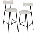 Ver imagem 1 de Kit 02 Banquetas Alta Cozinha Bar Sala Jantar Estrutura Em Aço Milão L02 Bouclê Cru - Lyam Decor