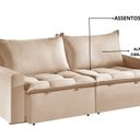 Ver imagem 5 de Sofá Cama Retrátil e Reclinável 190cm Veludo Itália