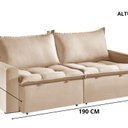 Ver imagem 3 de Sofá Cama Retrátil e Reclinável 190cm Veludo Itália