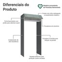 Ver imagem 3 de Porta-Geladeira 103 cm 1 Porta Basculante Cinza/Branco/Cinza Lux Madesa Cinza/Branco/Cinza
