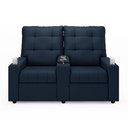 Ver imagem 1 de Poltrona Reclinável para Cinema Parma 2 Lugares Baú Usb Veludo Azul Fh1 - D'Rossi