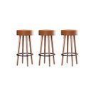 Ver imagem 1 de Kit 3 Banquetas Estofada Alta Berlin - Design Moderno:amarula