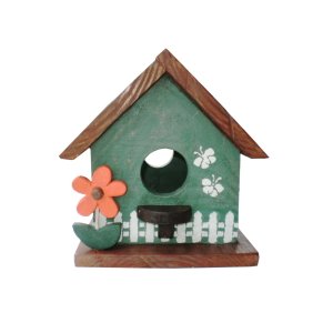 Casinha de passarinho Verde Madeira