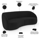 Ver imagem 4 de Sofá 4 Lugares para Sala Living Orgânico 288cm Eron M03 Veludo Preto - Lyam Decor