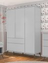 Ver imagem 3 de Guarda Roupa Retro Mariana 3 Portas Cinza - Fbaby