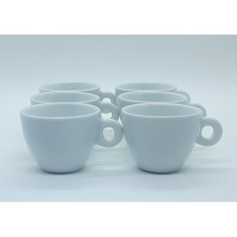 Kit Jogo 6 Xicaras Café/chá Cônicas 150ml - Porcelana Branca