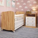 Ver imagem 1 de Quarto de Bebê Completo Matteo 100% Mdf 3 Gavetas Branco/amêndoa - Pnr Móveis