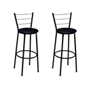 Ver imagem 1 de Kit 2 Banquetas Alta Preta com Encosto Assento Preto Jaddi